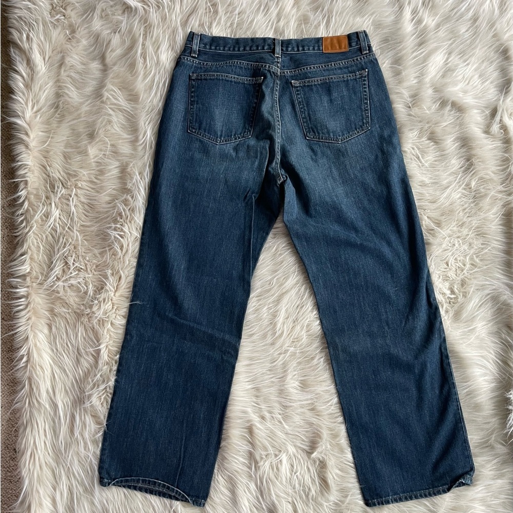 J. Crew Dark Wash Straight Denim Jeans 36 X 32 - Picture 3 of 6